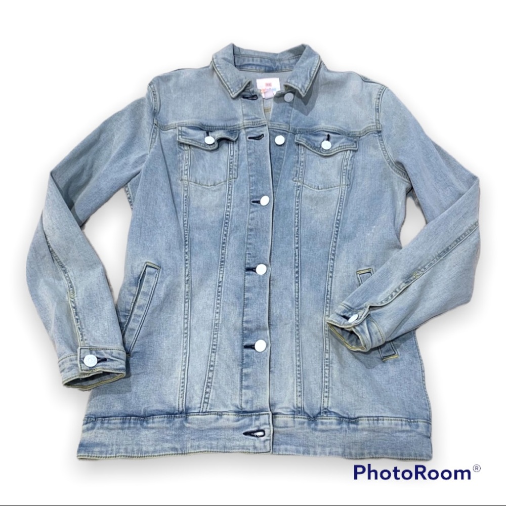 ✨ Light Blue Denim Jacket with Unicorn Patches